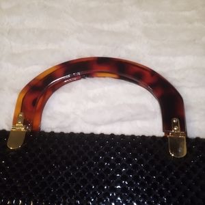 Vintage Lucite Black Tortoise Chainmail handbag/purse